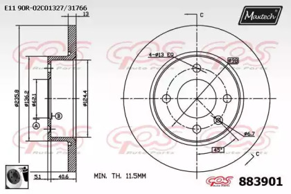 Тормозной диск (MAXTECH: 883901.0060)