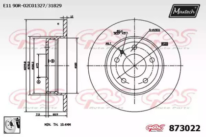 Тормозной диск (MAXTECH: 873022.0080)