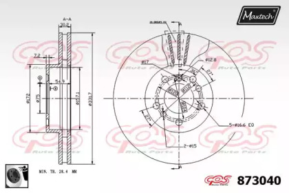 Тормозной диск (MAXTECH: 873040.0060)