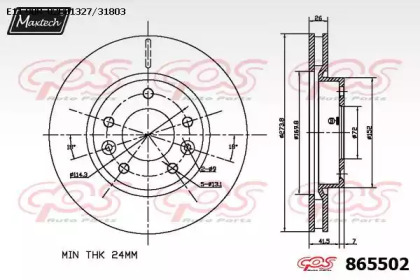 Тормозной диск (MAXTECH: 865502.0000)