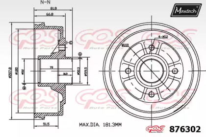 Тормозный барабан (MAXTECH: 876302.0006)