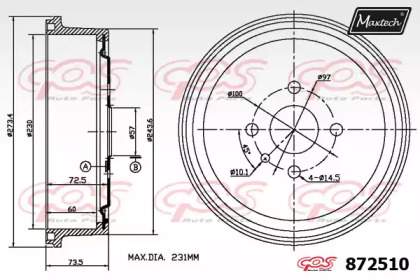 Тормозный барабан (MAXTECH: 872510.0000)