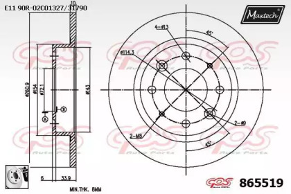 Тормозной диск (MAXTECH: 865519.0080)