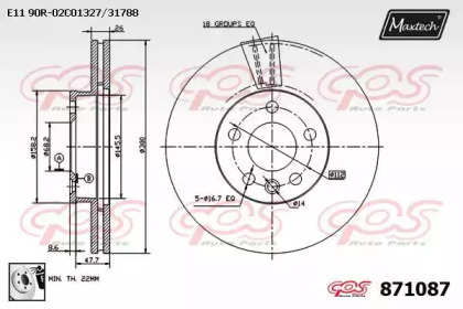 Тормозной диск (MAXTECH: 871087.0080)