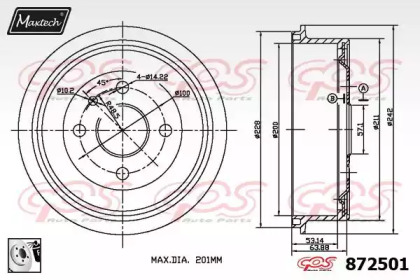 Тормозный барабан (MAXTECH: 872501.0080)