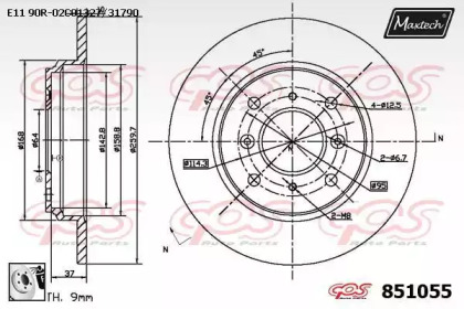 Тормозной диск (MAXTECH: 851055.0080)