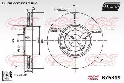 Тормозной диск (MAXTECH: 875319.0080)