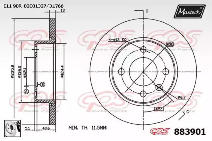 Тормозной диск (MAXTECH: 883901.0080)