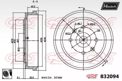 Тормозный барабан (MAXTECH: 832094.0060)