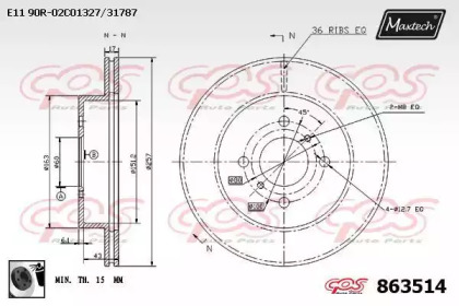 Тормозной диск (MAXTECH: 863514.0060)