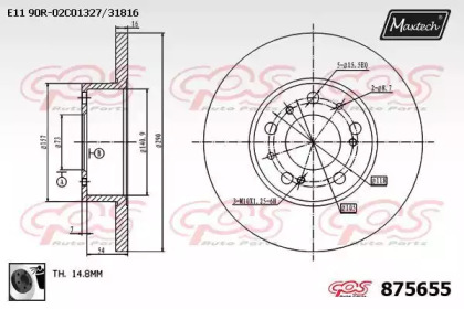 Тормозной диск (MAXTECH: 875655.0060)