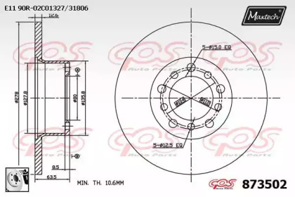 Тормозной диск (MAXTECH: 873502.0080)