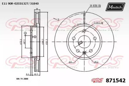 Тормозной диск (MAXTECH: 871542.0000)