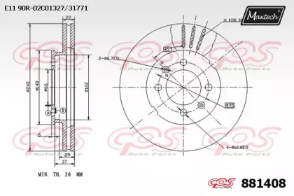 Тормозной диск (MAXTECH: 881408.0000)