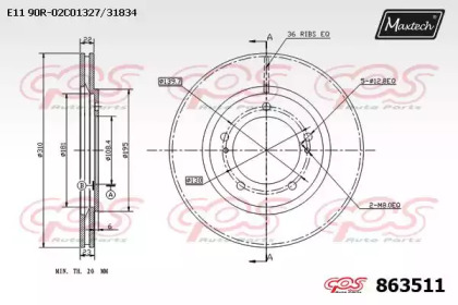 Тормозной диск (MAXTECH: 863511.0000)