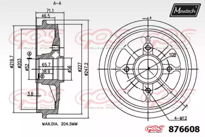 Тормозный барабан (MAXTECH: 876608.0000)