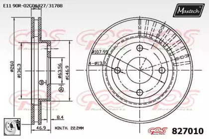 Тормозной диск (MAXTECH: 827010.0080)