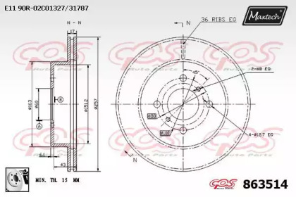 Тормозной диск (MAXTECH: 863514.0080)