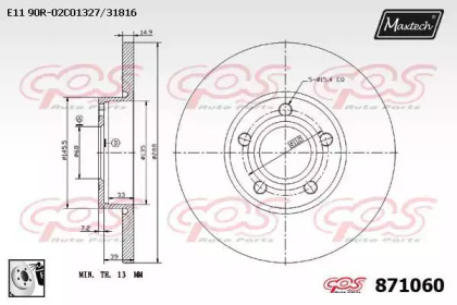 Тормозной диск (MAXTECH: 871060.0080)