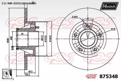 Тормозной диск (MAXTECH: 875348.0081)