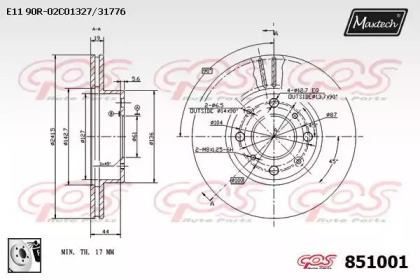 Тормозной диск (MAXTECH: 851001.0080)