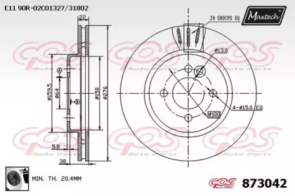 Тормозной диск (MAXTECH: 873042.0060)