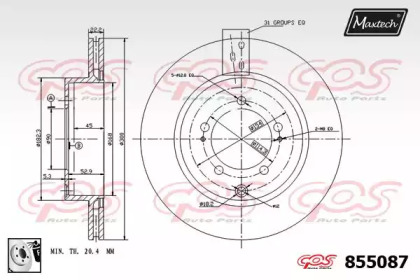 Тормозной диск (MAXTECH: 855087.0080)