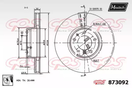 Тормозной диск (MAXTECH: 873092.0080)