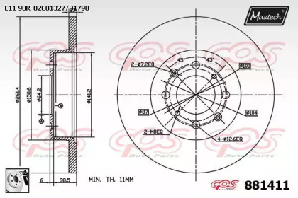 Тормозной диск (MAXTECH: 881411.0080)