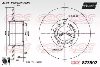 Тормозной диск (MAXTECH: 873502.0060)