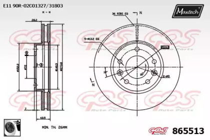 Тормозной диск (MAXTECH: 865513.0060)