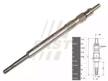 Свеча накаливания (FAST: FT82720)