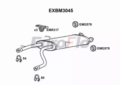 Амортизатор (EuroFlo: EXBM3045)