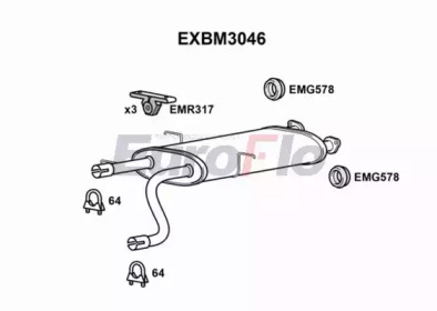 Амортизатор (EuroFlo: EXBM3046)