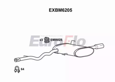 Амортизатор (EuroFlo: EXBM6205)