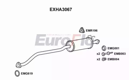 Амортизатор (EuroFlo: EXHA3067)