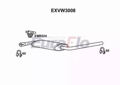 Амортизатор (EuroFlo: EXVW3008)