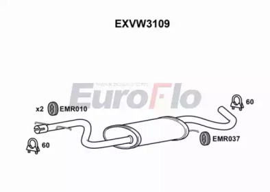 Амортизатор (EuroFlo: EXVW3109)