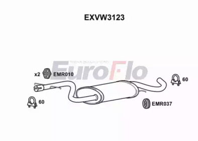 Амортизатор (EuroFlo: EXVW3123)