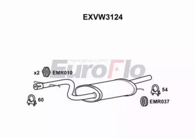 Амортизатор (EuroFlo: EXVW3124)