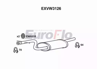 Амортизатор (EuroFlo: EXVW3126)