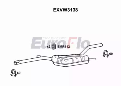 Амортизатор (EuroFlo: EXVW3138)