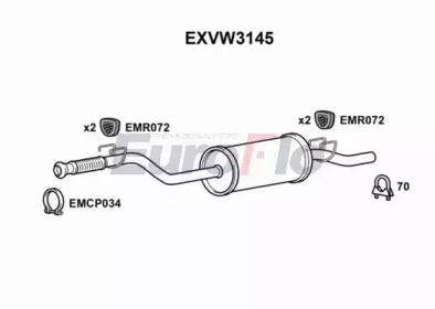 Амортизатор (EuroFlo: EXVW3145)