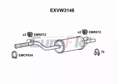 Амортизатор (EuroFlo: EXVW3148)