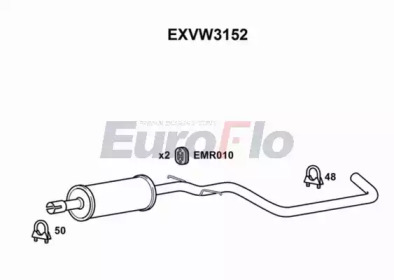 Амортизатор (EuroFlo: EXVW3152)