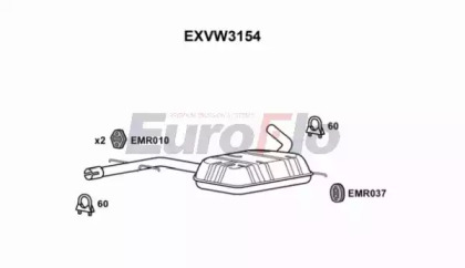 Амортизатор (EuroFlo: EXVW3154)