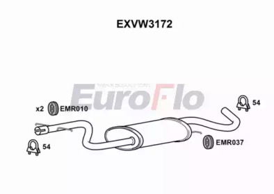 Амортизатор (EuroFlo: EXVW3172)