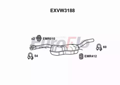 Амортизатор (EuroFlo: EXVW3188)