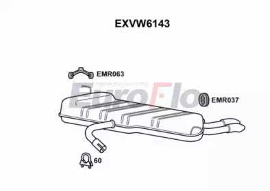 Амортизатор (EuroFlo: EXVW6143)