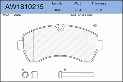 Комплект тормозных колодок (AYWIPARTS: AW1810215)
